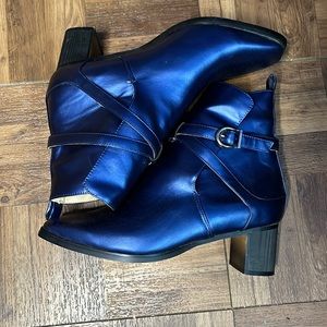 XYD Metallic Blue Booties